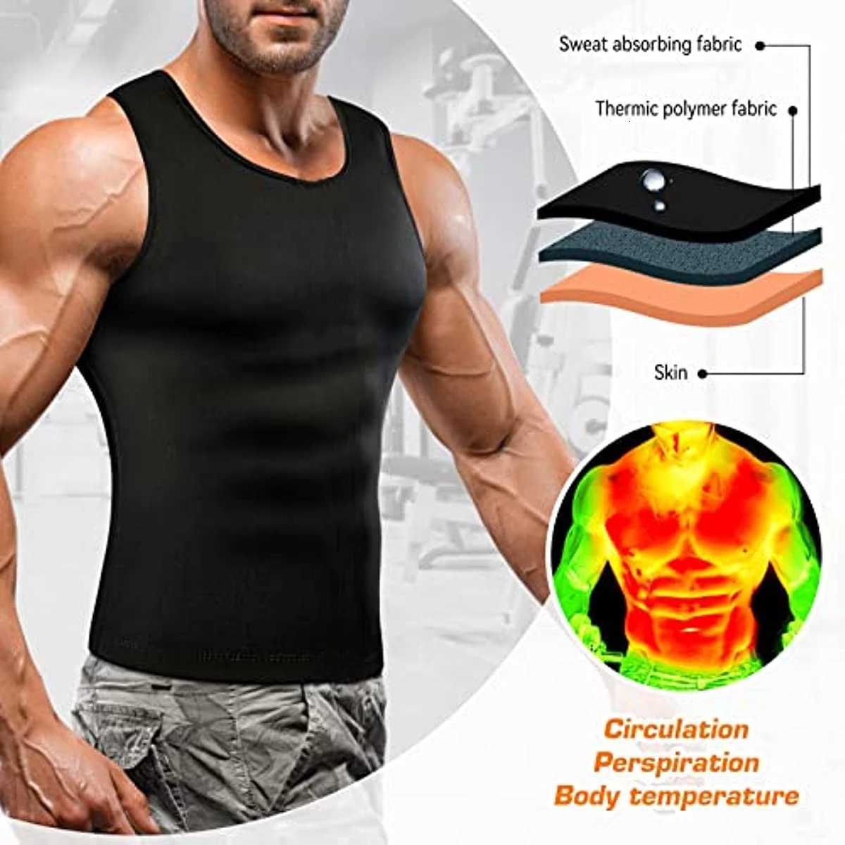 Neoprene Men Body Shaper Waist Sauna Suit Sweat Vest Slimming Underwear Weight Loss Shirt Fat Burner Workout Tank Corset W250910