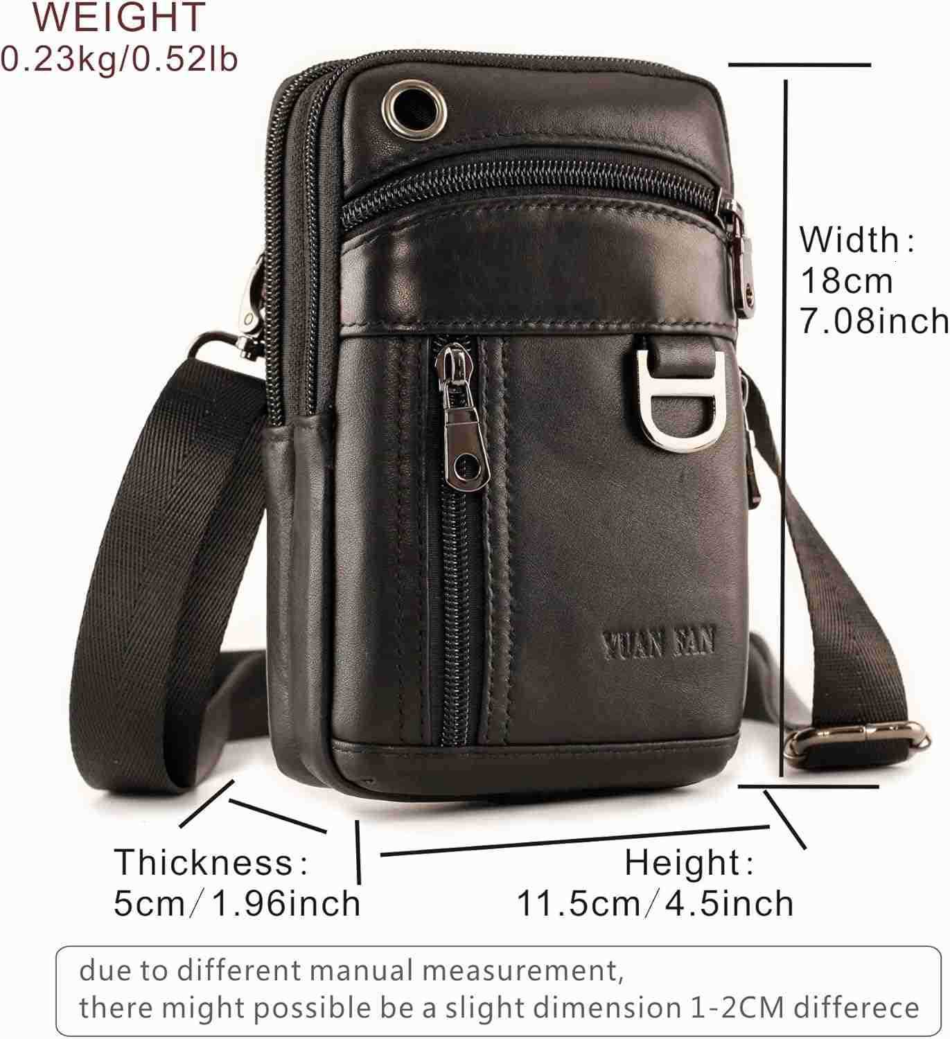 Mens Leather Cell Phone Holster Vertical Belt Clip Cellphone PouchPurse Waist Bag compatible with iPhone Google Zipper Storage Phone Bag for WorkHike 