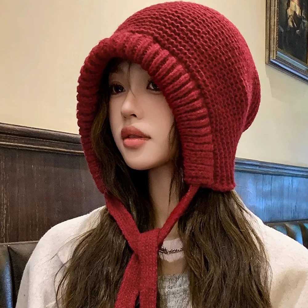 Knitted Beanies C For Men Women Winter Warm Unisex Hooded Hat Neck Collar Scarf C Ski Beanie Cold Hats Balaclava Cs BonnetXJ250910