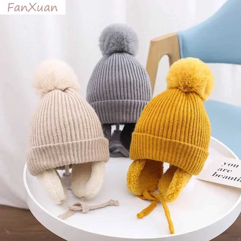 Children Winter Hats with Earflped Thick Plush Fluffy Winter C for Boy Girl Bomber Hats Ushanka Russian C FleecelinedXJ250910