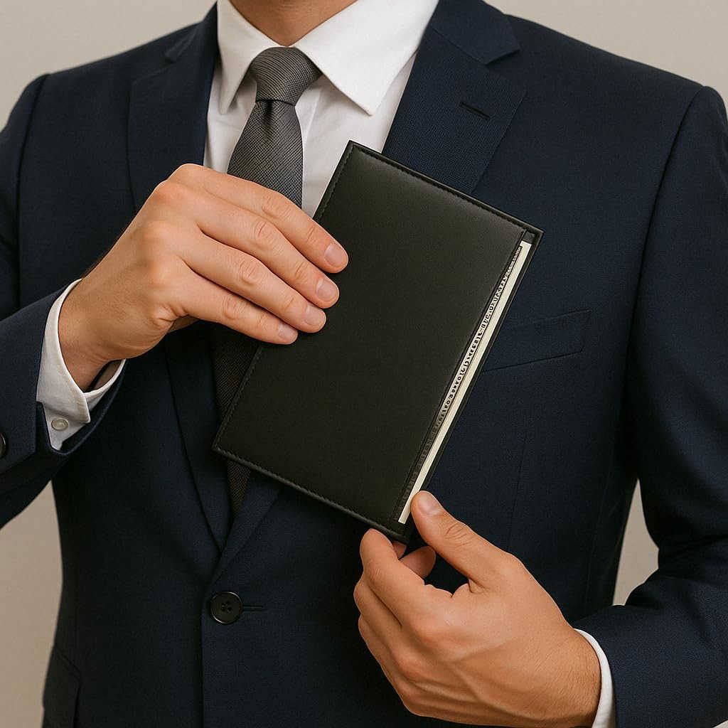 Bifold Leather RFID Blocking Wallet For Men Women Genuine Leather Holder With 19 Slots 2 Bill Compartments ID Window For CreditDebit Cards Money More 
