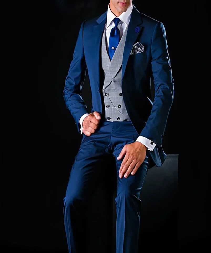 3 Piece Men Suits for Wedding Tuxedo Notched Lapel Custom Male Jacket with Pants Vest New Fashion Clothes W250910