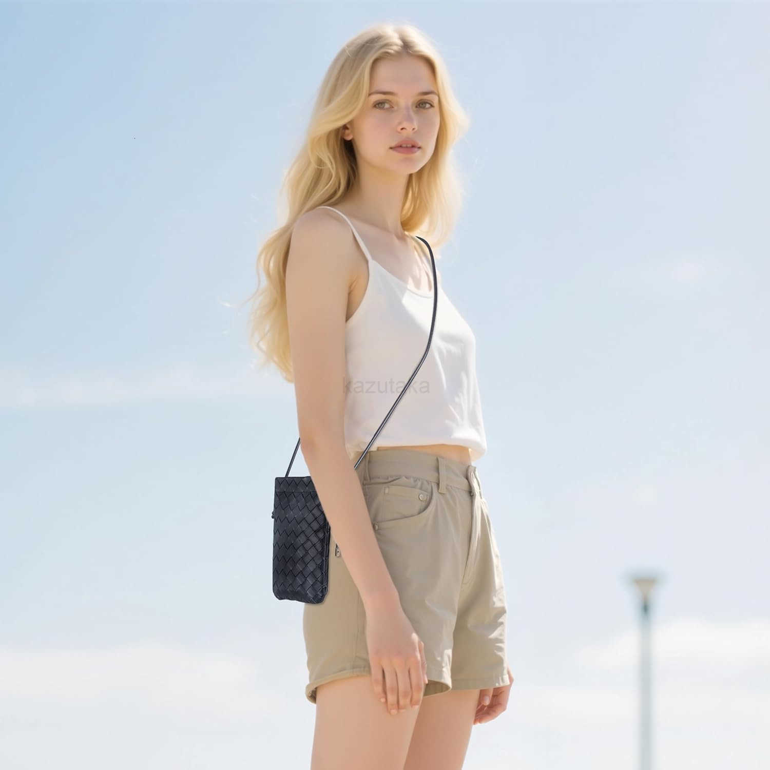 Crossbody Bag for Women with SelfClosing Lock Woven Leather Cell Phone Purse with Adjustable Shoulder Strap Small Portable Womens Crossbody Purse with