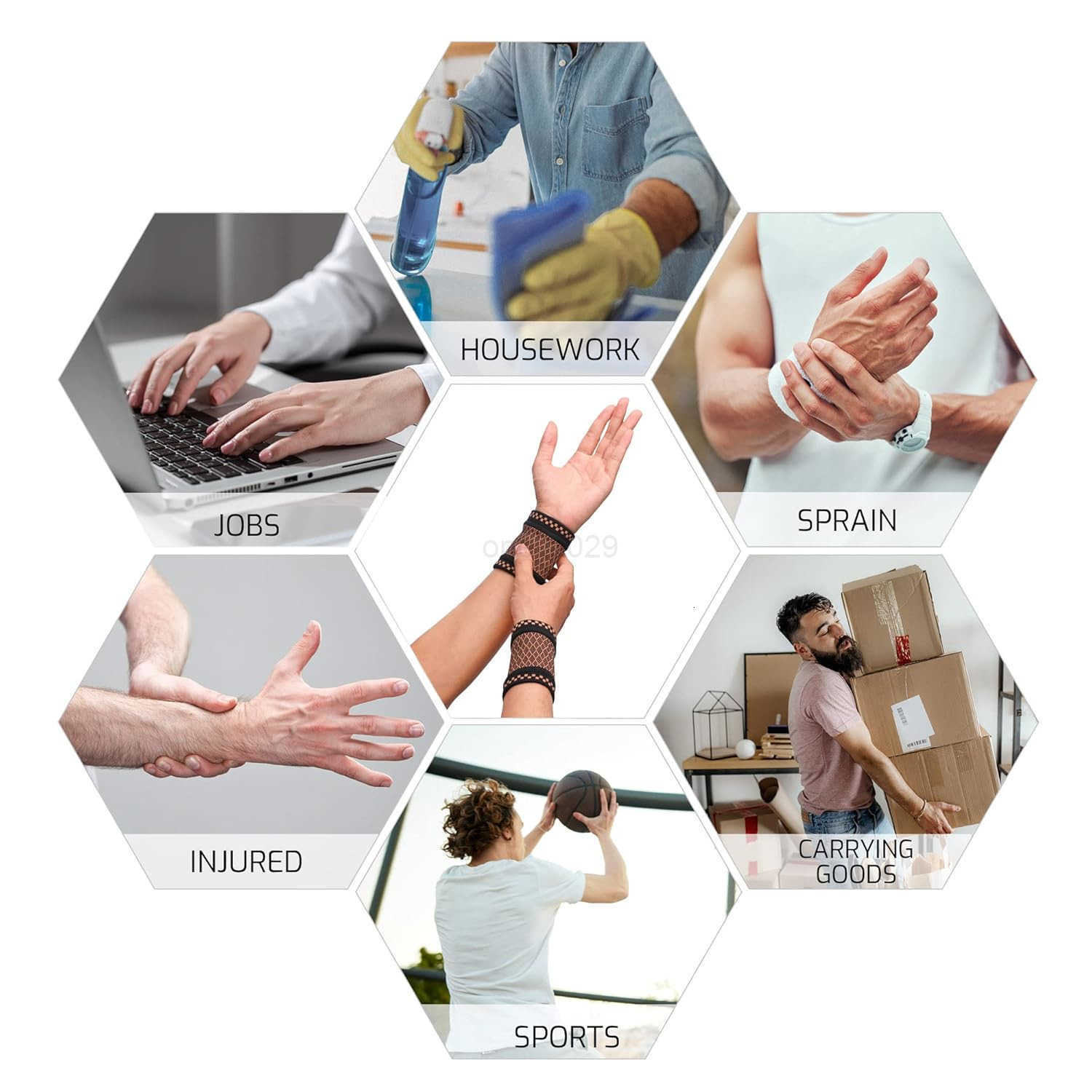 Compression Wrist Sleeve Compression Wrist Brace Wrist Supports for Men and Women Tennis Sport Fitness W250910