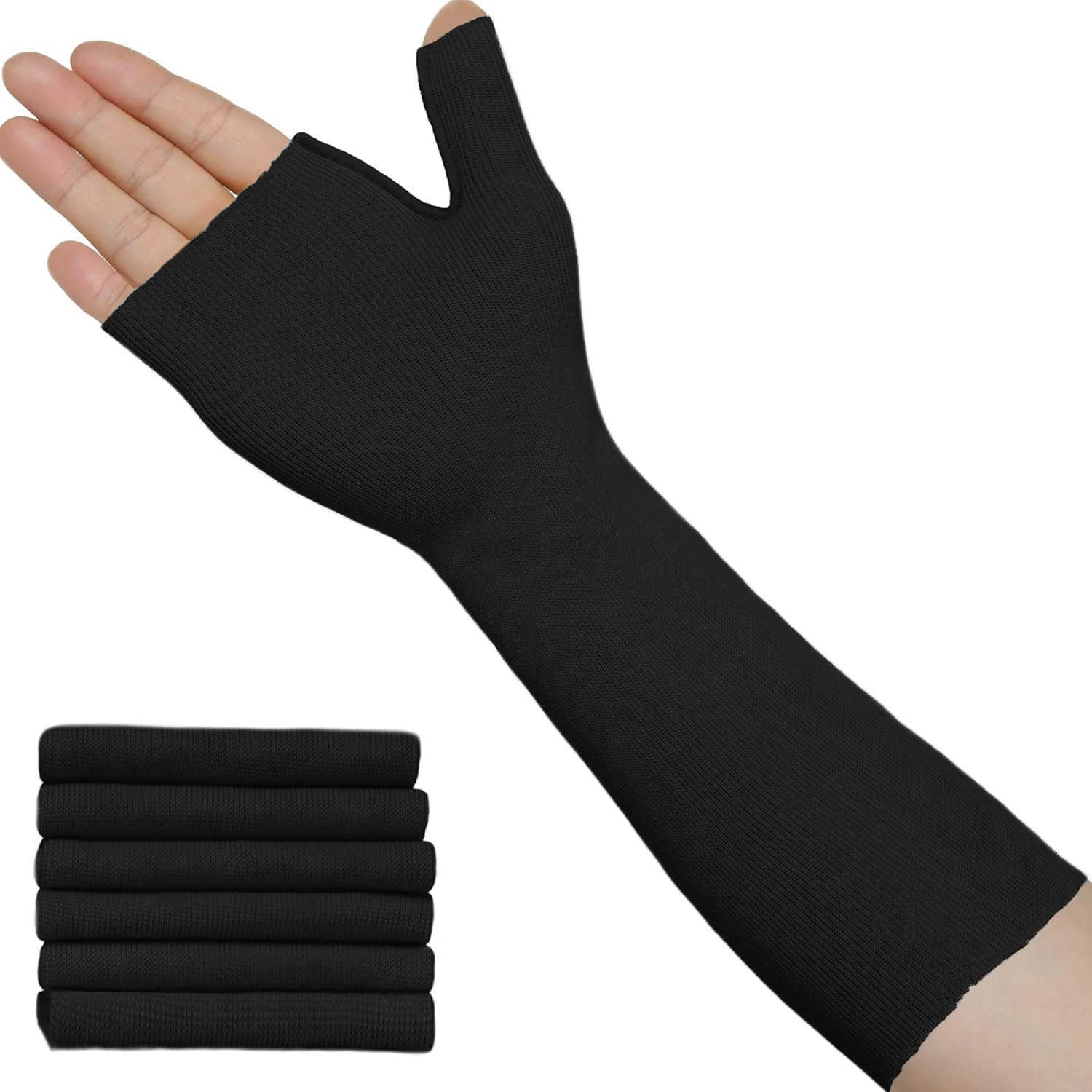 Socks for Splint Pack of 6 Wrist and Thumb Spica Wrap Liner for Women MenArm Cast Cover Stockinette Sleeve for Under Brace Skin friendly protective co