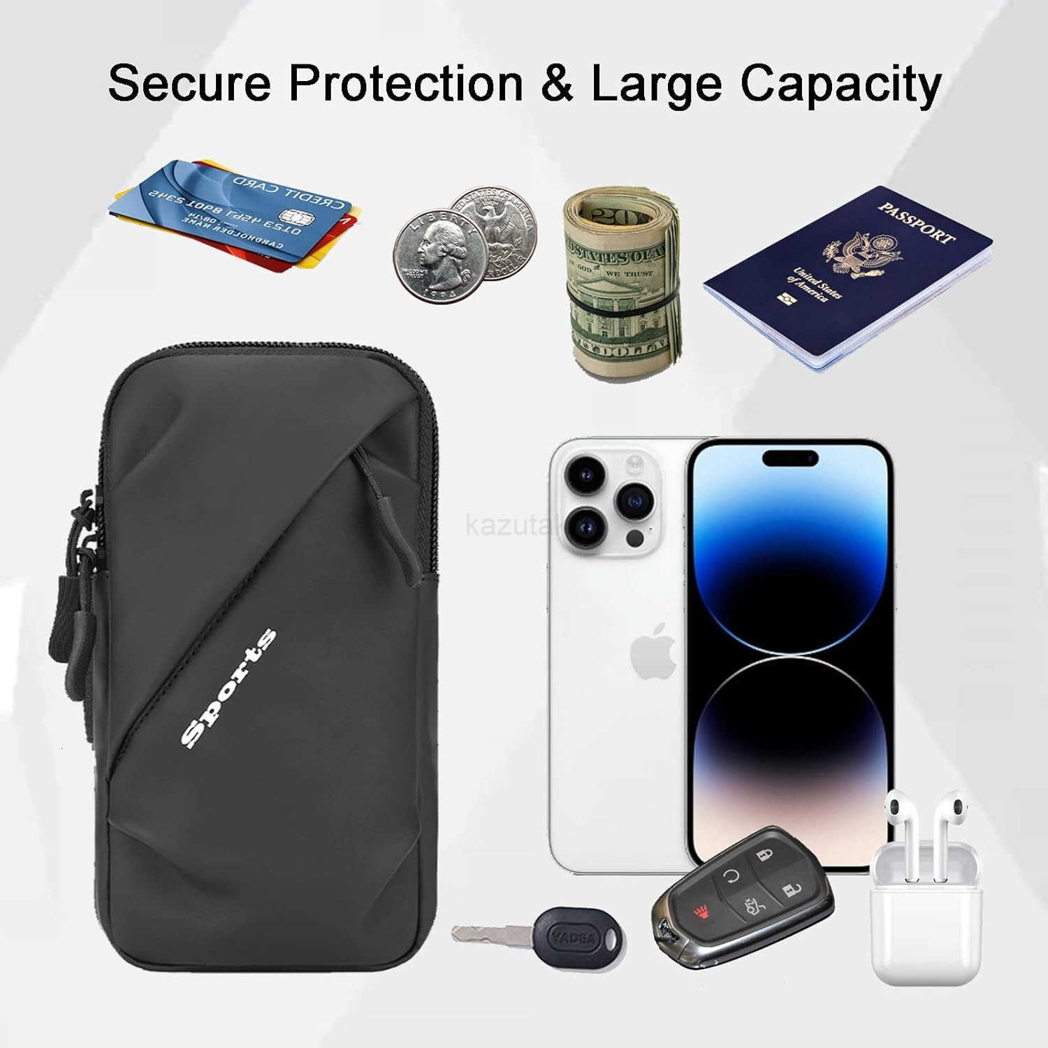 Phone Holder Arm Bands Small Crossbody Shoulder Holsters Bag with Arm Band Fits iPhone and All Cell Phones Use for Running Walking Hiking Biking Plus 
