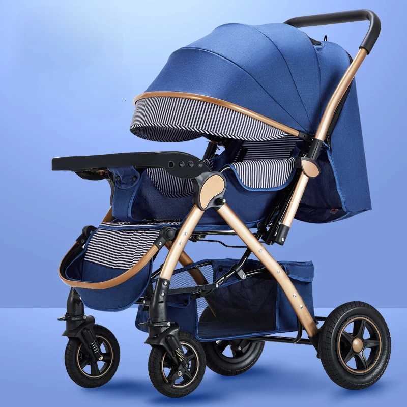 Fourwheel Strollers High Landscape Strollers Baby Car Trolley Pram Baby Carriage Foldable and Washable Multifunctional Stroller W250910