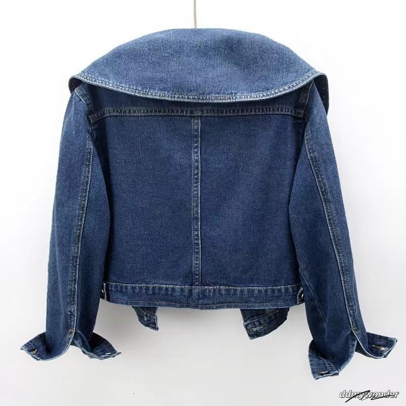 2025 Early Autumn New Women's Vintage High-End Doll-Collar Short Denim Jacket Stylish Youthful Top