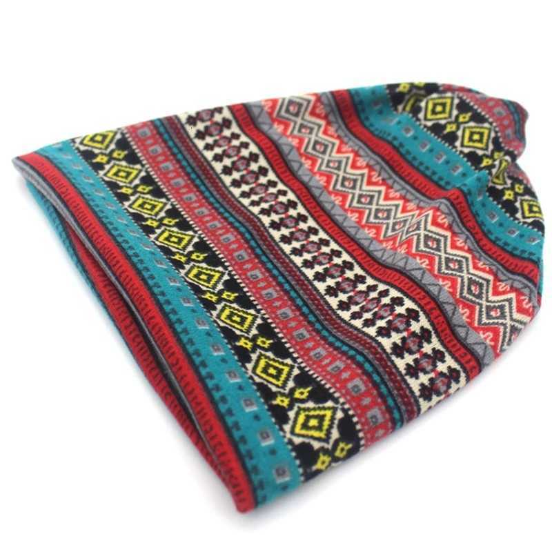 Ethnic Sty Slouchy Beanies Hat Fashion Cololock Hair Cover Sklies s Wen Men Holiday Casual Scarf Hats Autumn Winter G250910