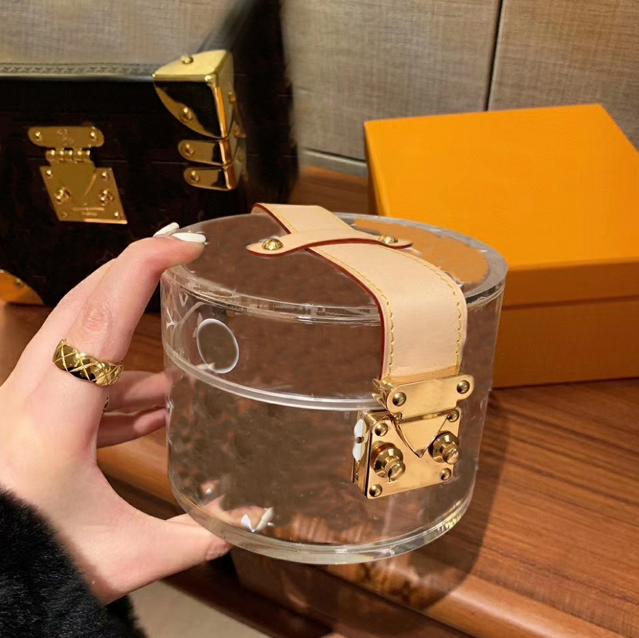 Transparent Jewelry Boxes Watch Jewelry Box Fashion PVC Makeup Box Jewelry And Other Valuable Items Can Be stored Canvas Stained Leather Comes With Scarves gift