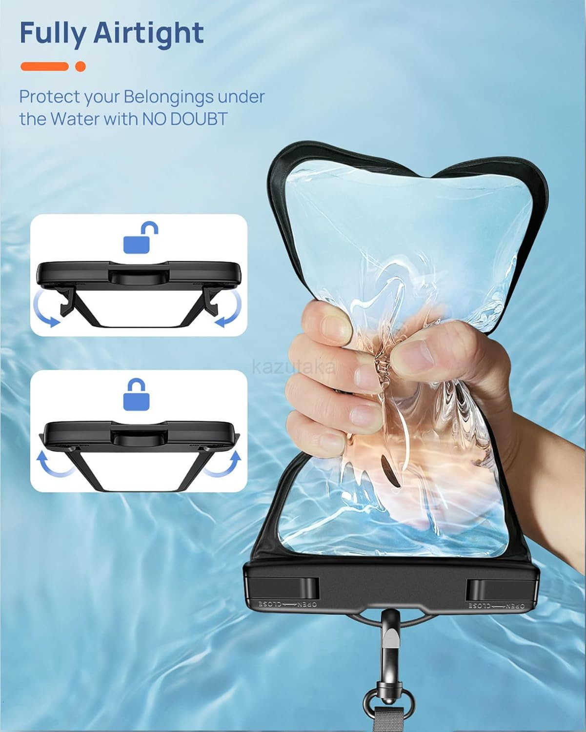 Waterproof Phone Pouch IP68 Floating Waterproof Phone Case Dry Bag Beach Cruise Essentials with Adjustable Lanyard for iPhone 16 Pro Max 15 Pro S24 S2