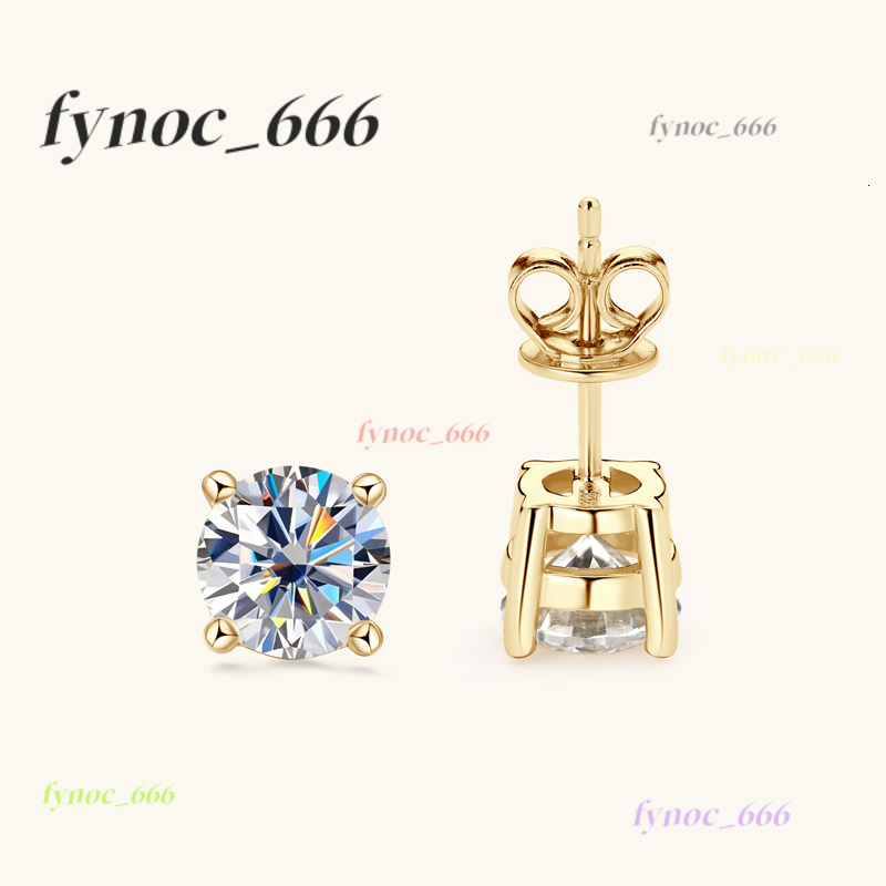 High Quality Moissanite 0.5CT Gold Plated 925 Sterling Silver Earring Vvs Moissanite Stud Earrings Men with Gra Certificate