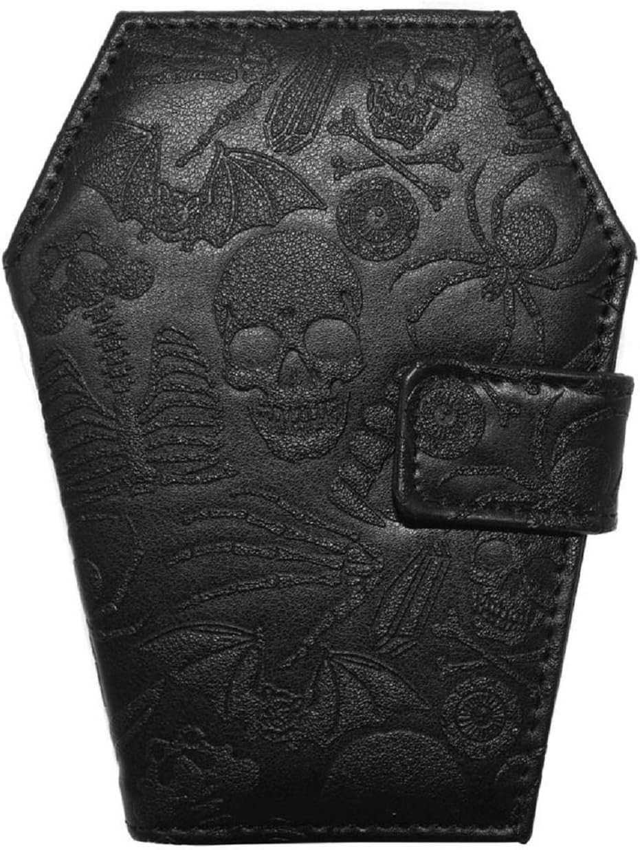 666 Gothic Embossed Skull Coffin WalletZ250910