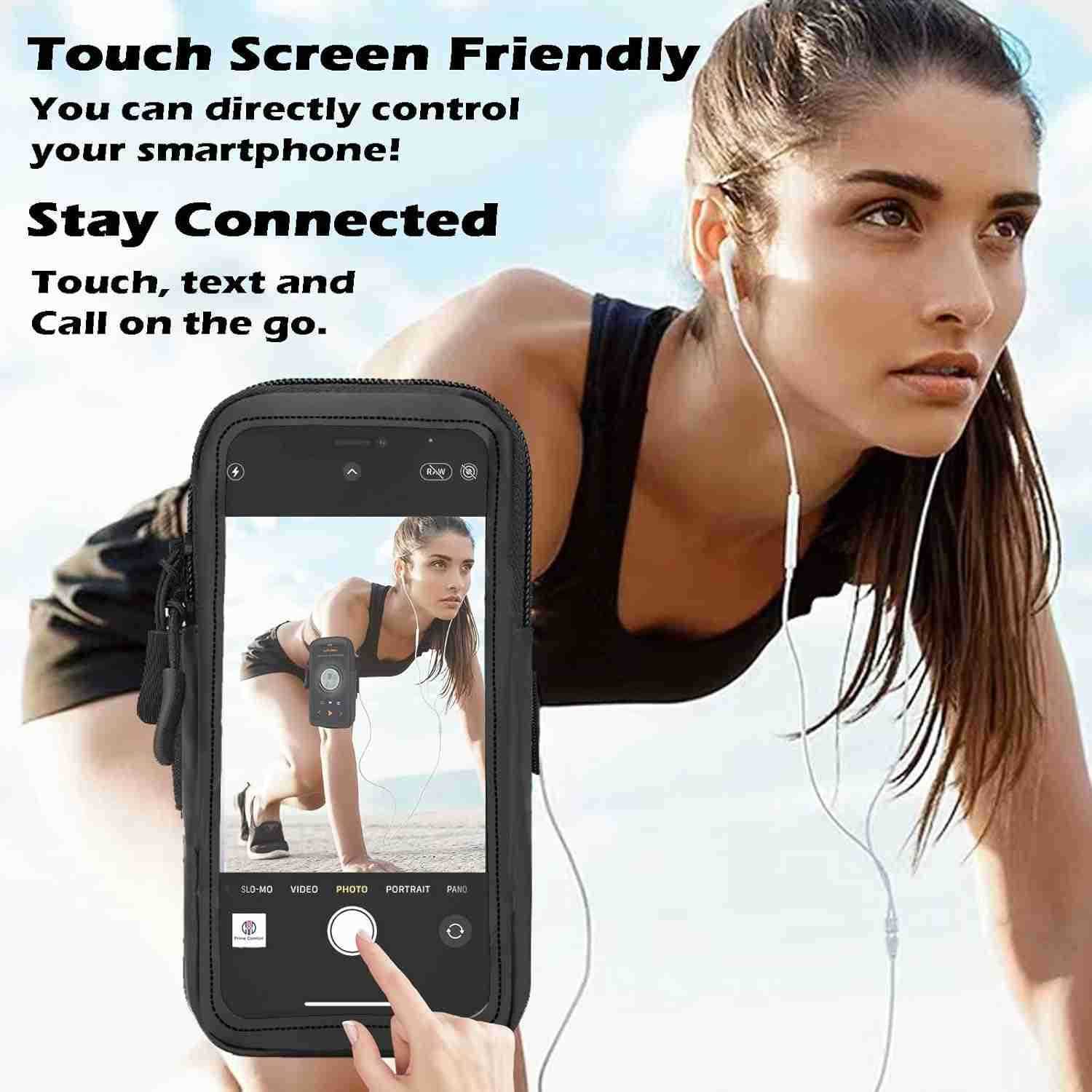 Phone Holder for Running Walking and Workout Adjustable Arm Band Armband for iPhone and Cell Phones Clear Crossbody Phone Pouch Purse with Strap for W