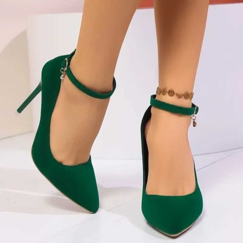 womens shoes 2024 fashion Shallow Womens High heels hot sale buckle strap solid party Pumps women sexy pointed toe heels women W250910