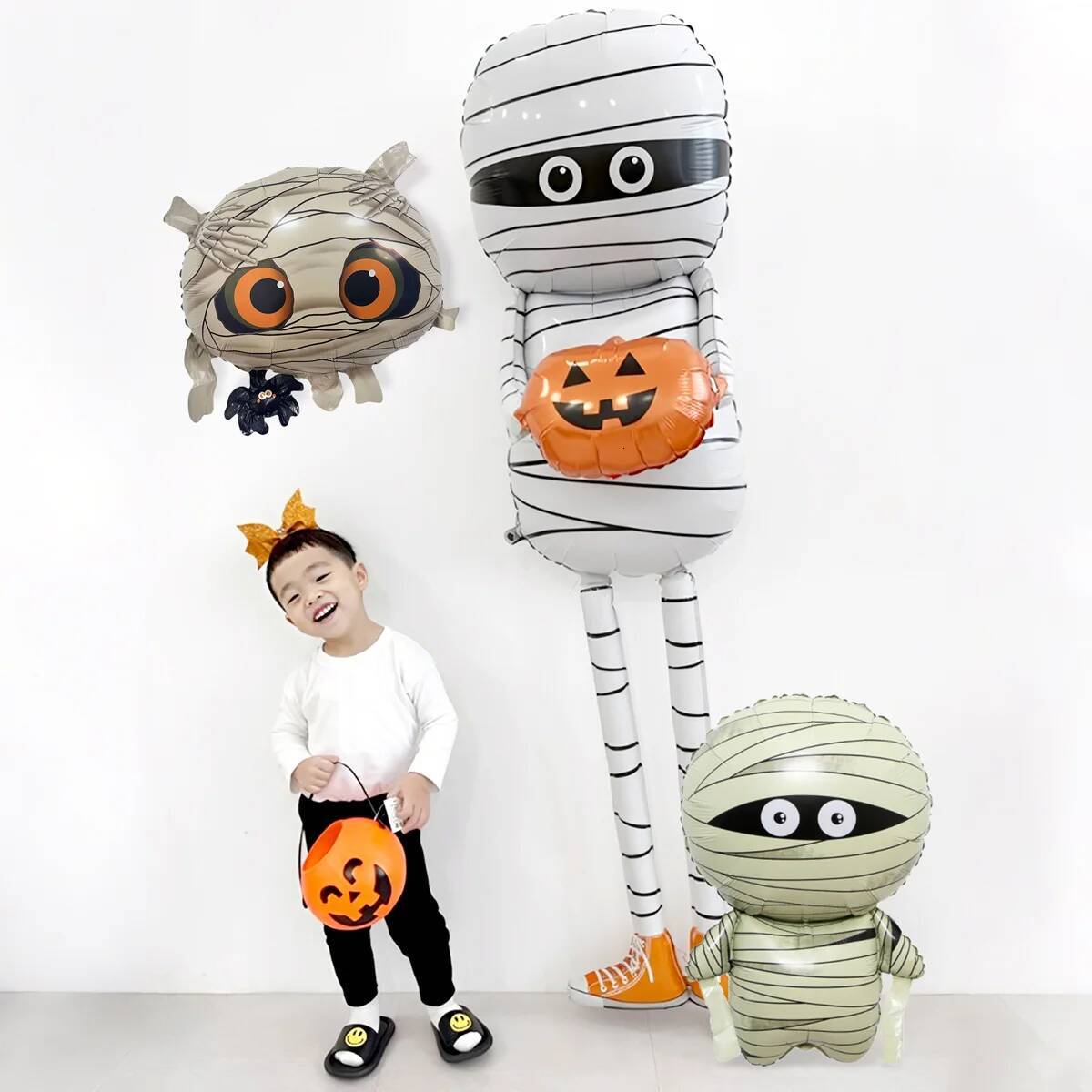 1/3 pcs mummy balloons, cute scary pumpkin, spider pattern, suitable for Halloween party, mummy, horror theme