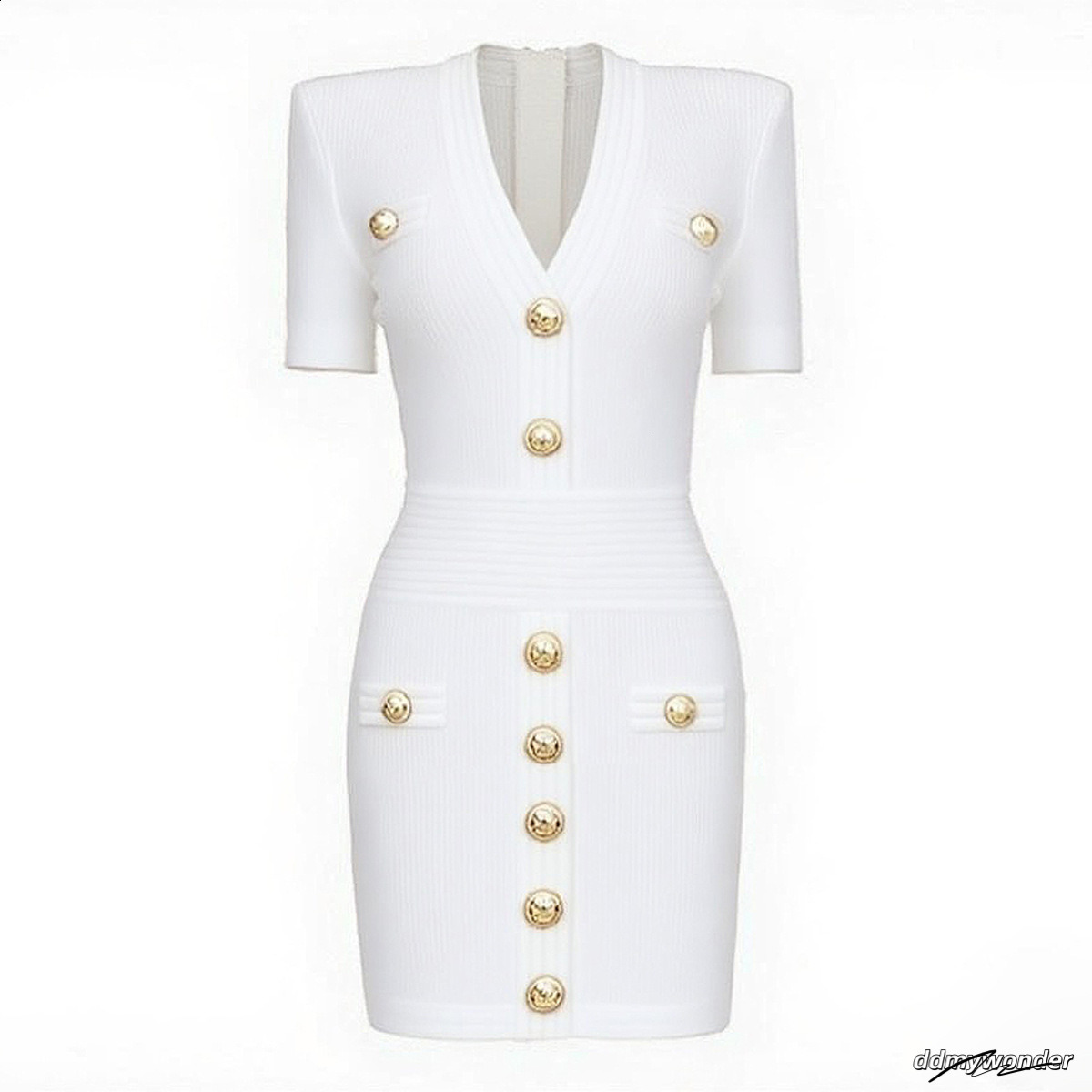 2025 Summer Korean Womens Fashion Small Fragrance French Style Short Sleeve A-Line Slim Knitted Dress For Women 250718 ddmywonder ddmywonder ddmywonde