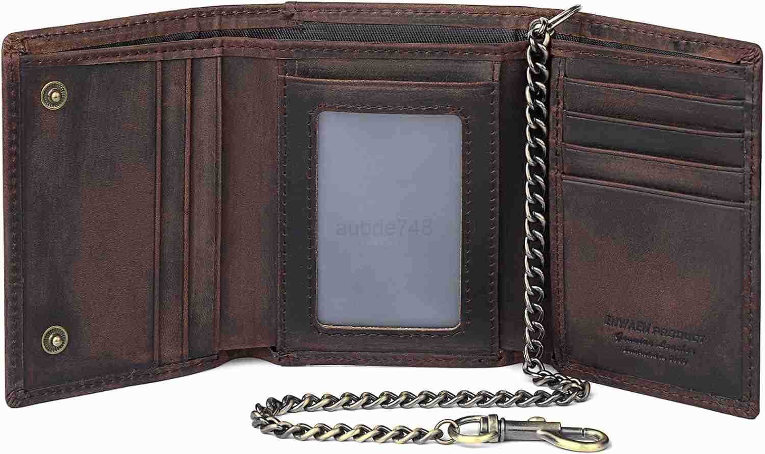 Chain Wallets for Men Genuine Leather Wallet RFID Blocking AntiTheft Chain for Biker MotorcycleZ250910