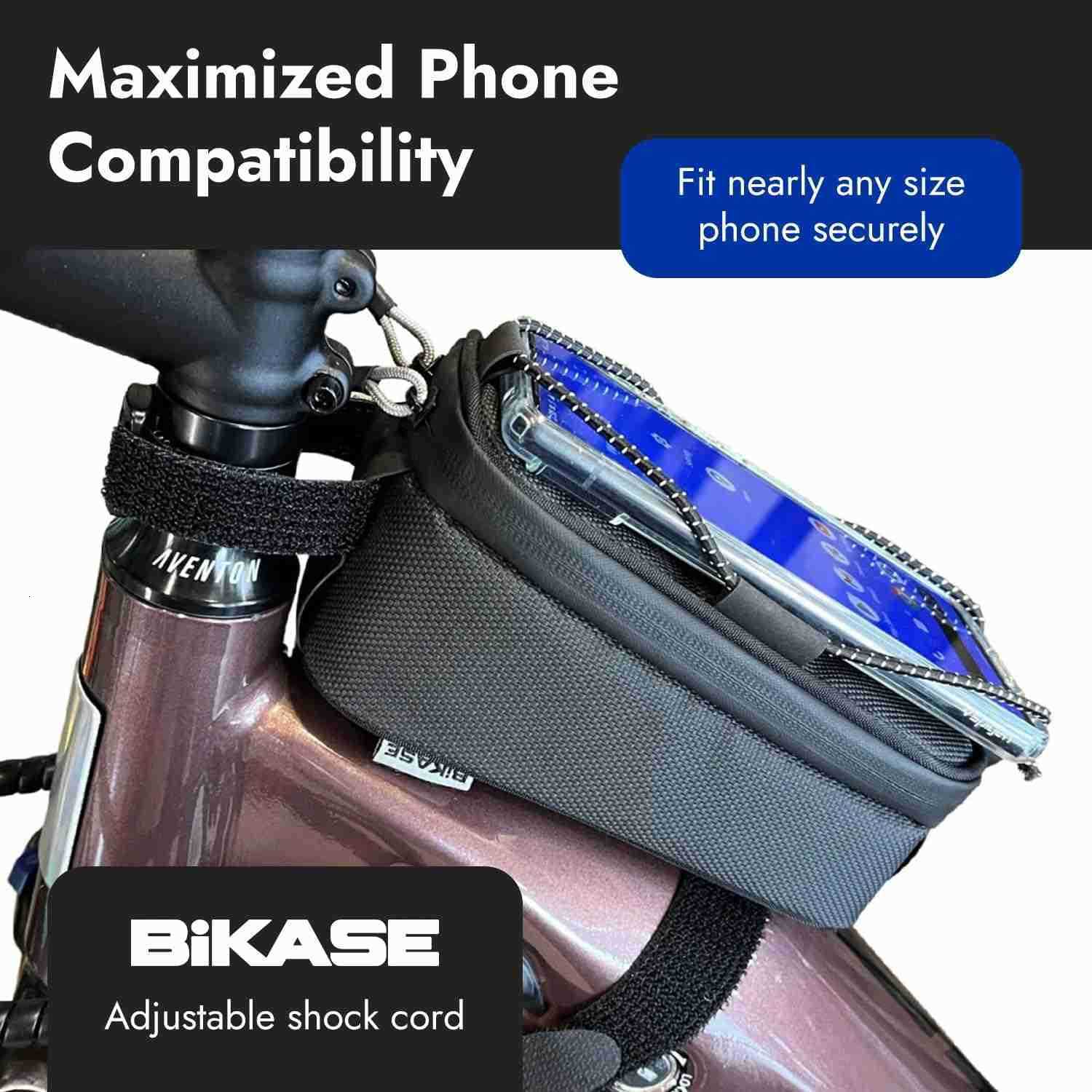 Universal EBike Phone Mount with Storage Adjustable Shock Cord Handlebar Phone Holder for All Smartphones Easy Install Airflow Design Secure Grip 70 c
