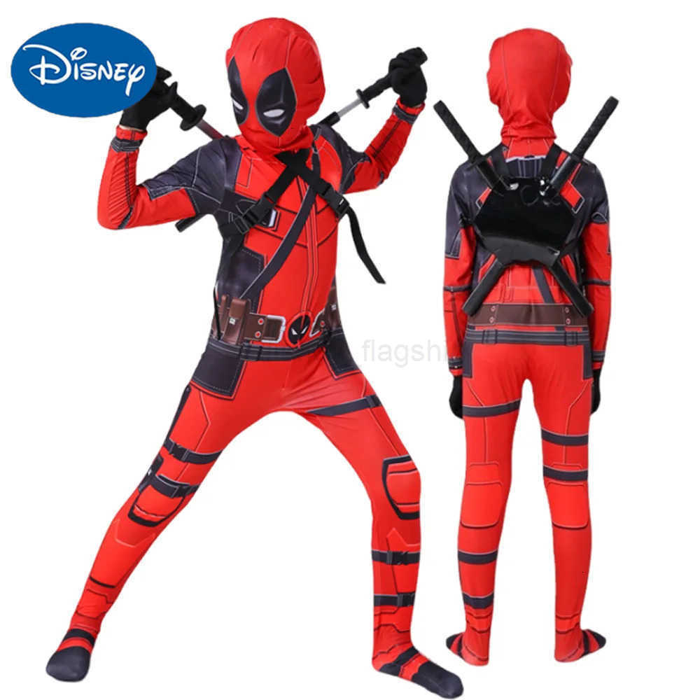 Disney Deadpool Costume Kids Superhero Child Cosplay Costumes Jumpsuit Children Deadpool Costume Accessories Man Halloween BodysuitXJ250910