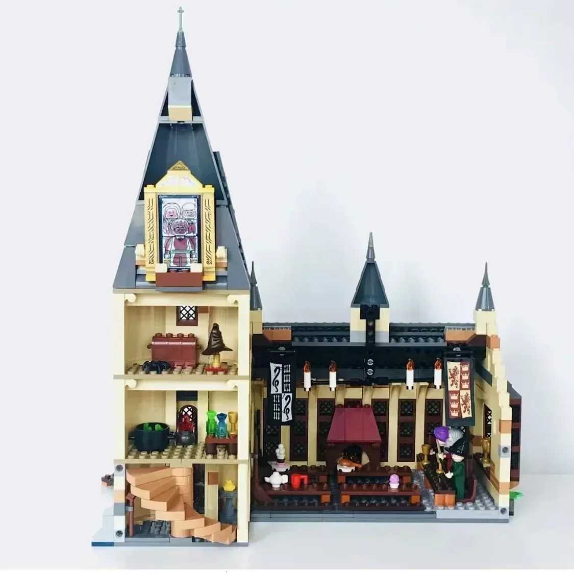 In stock Hogwarts Castle arCHItecture compatible 75954 DIY building blocks CHIldrens toys birthday Christmas gifts Z250910