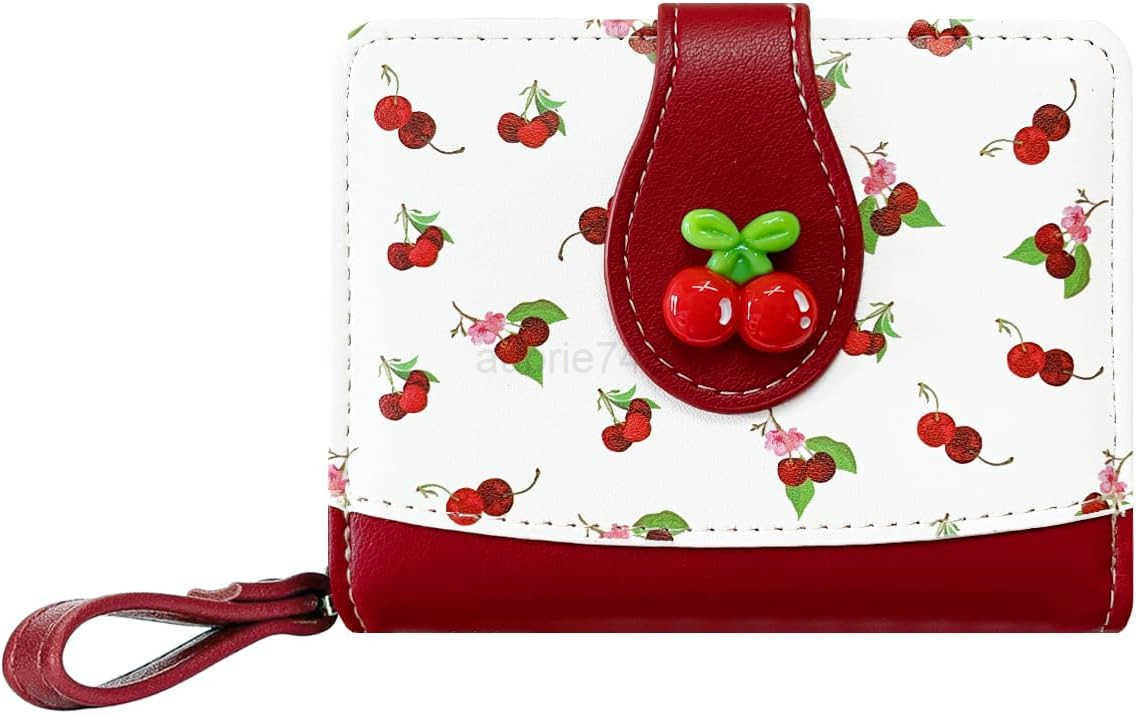 Fashion Cutest Fruit Prints Wallet Card Slots Small Wallet with Zipper Coin Pouch Wallet for Women Girls CHERRYZ250910
