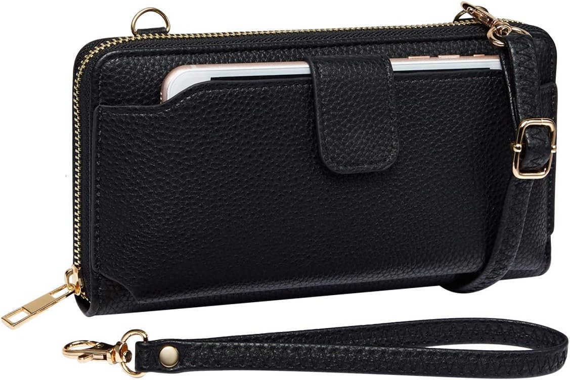 Womens Wristlet Wallet Crossbody Bag Cellphone Purse Handbag RFID Card Slots 2 Strap WristW250910