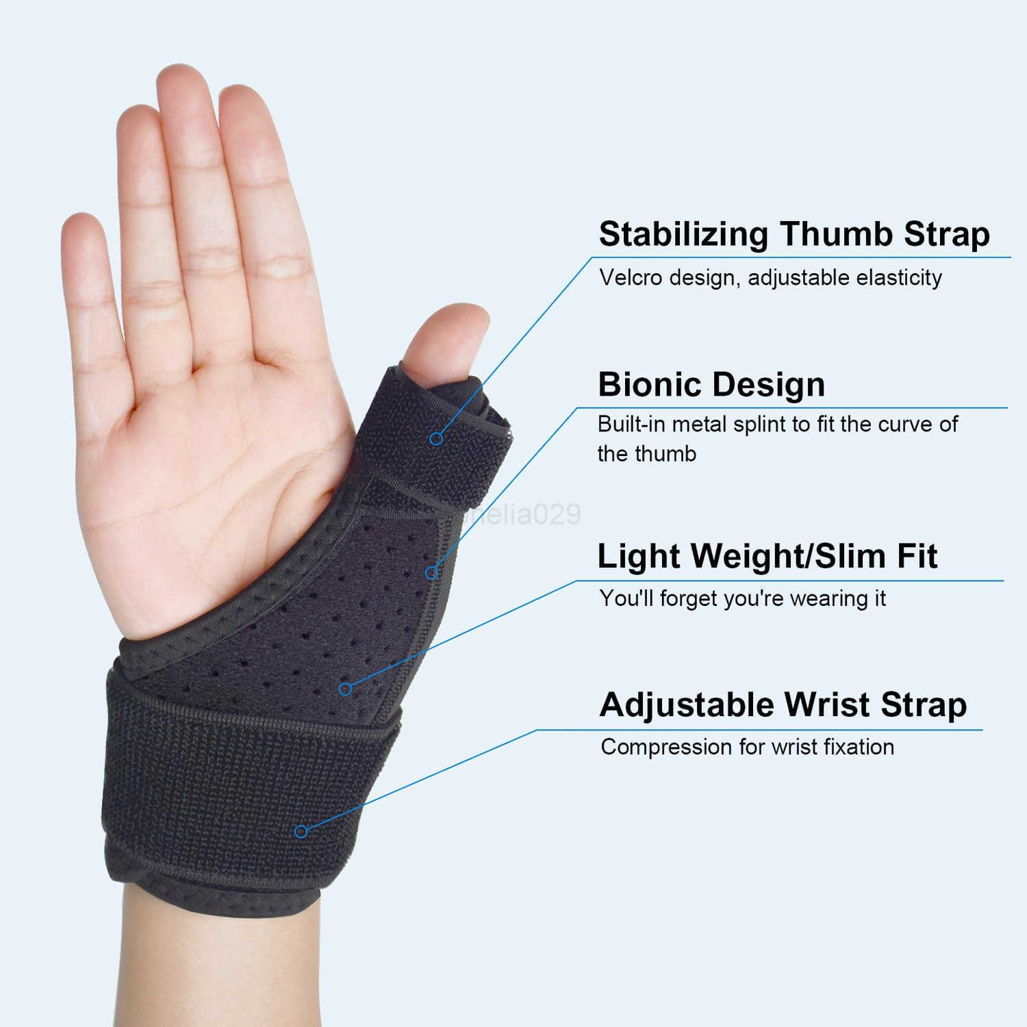 Thumb Brace Right Hand or Left Hand for Arthritis Pain and Support Wrist Brace Thumb Spica Splint Stabilizer for De Quervains Tendonitis Arthritis Cmc