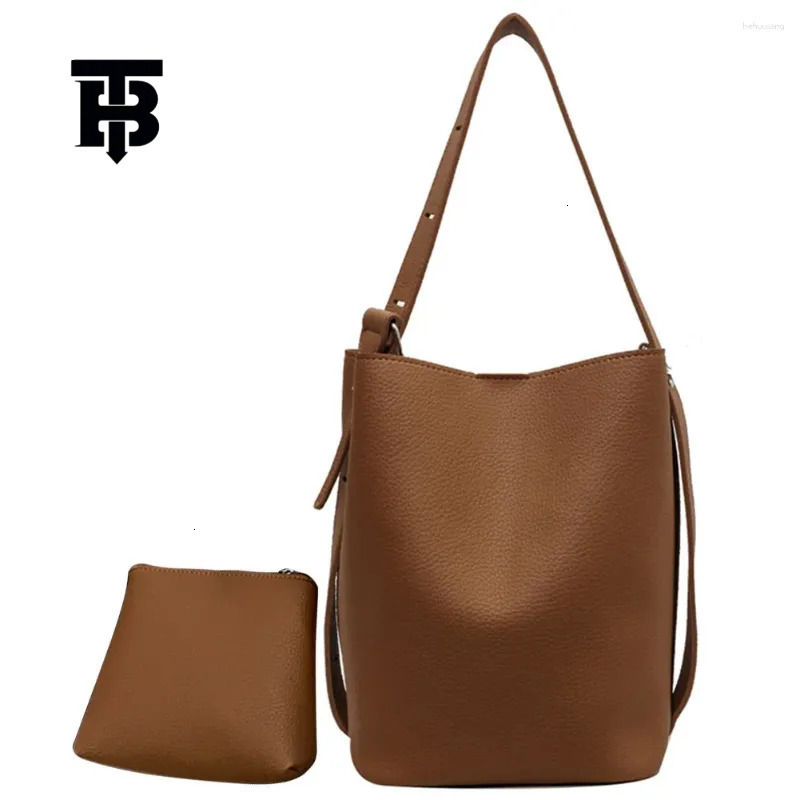 TB BHULAMTE Ladies' Vintage Bucket Bag 2025 Luxury Designer Bag Commuter Shoulder Messenger Luxury Bag Belt Handbag And Mini Wallet Multi-functio