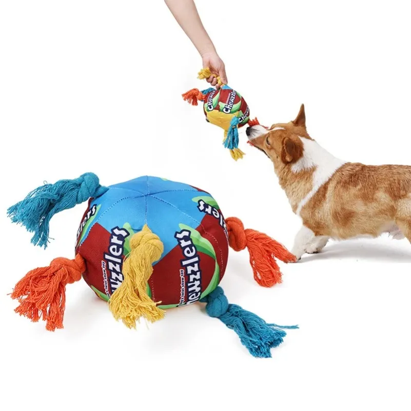 Puppy Dogs Toys Puppy Colorful Cotton Chew Rope Knot Toy Durable Dog Cleaning Teeth Braided Bone Rope Pet