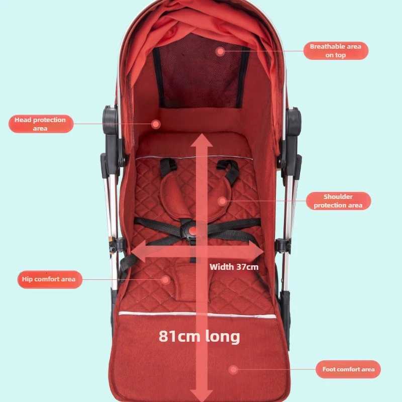 2025 New Baby Stroller Can Sit or Lie Down Ultralight Trolleype Folding Fourwheel Shockabsorbing Childrens Stroller W250910