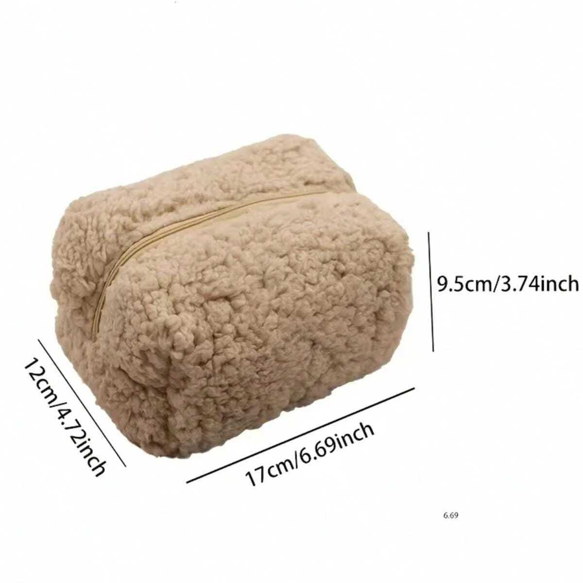 Teddy Velvet Cosmetic Bag Travel Travel Bags for Ladies Winter Make Up Pouches Fashion Jewelry Cosmetic Organizer Gift StorageXJ250910