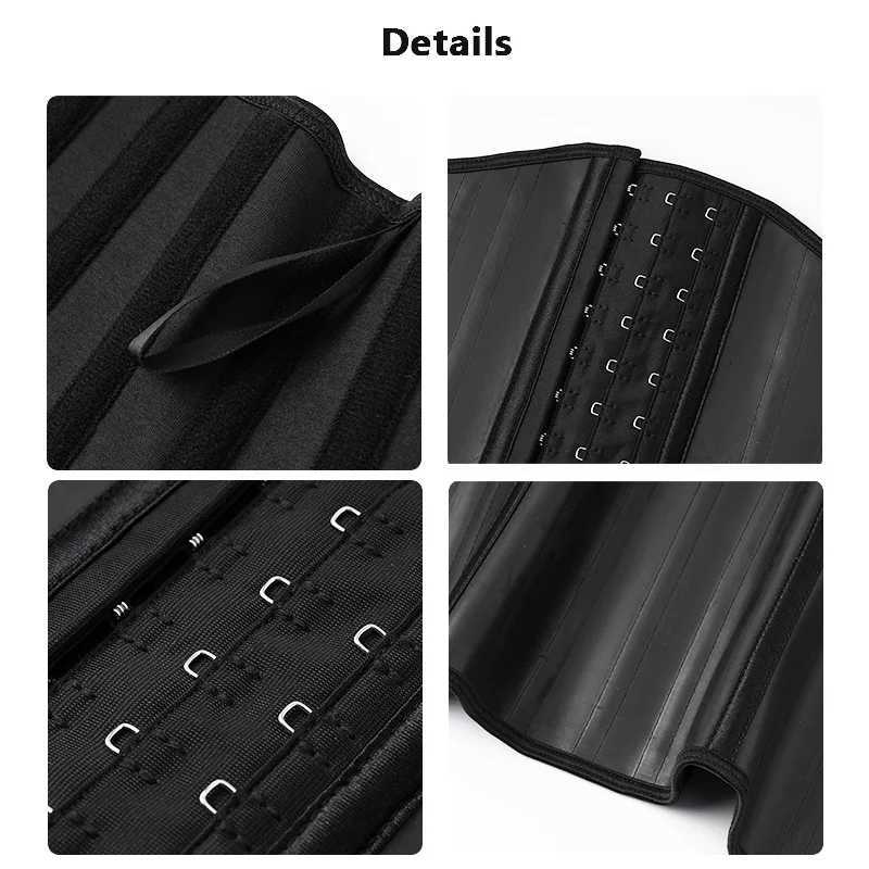 25 Steel Bones Latex Waist Corset Shapewear Slimming Belly Women Body Shaper Modeling Strap Reductive Girdle W250910