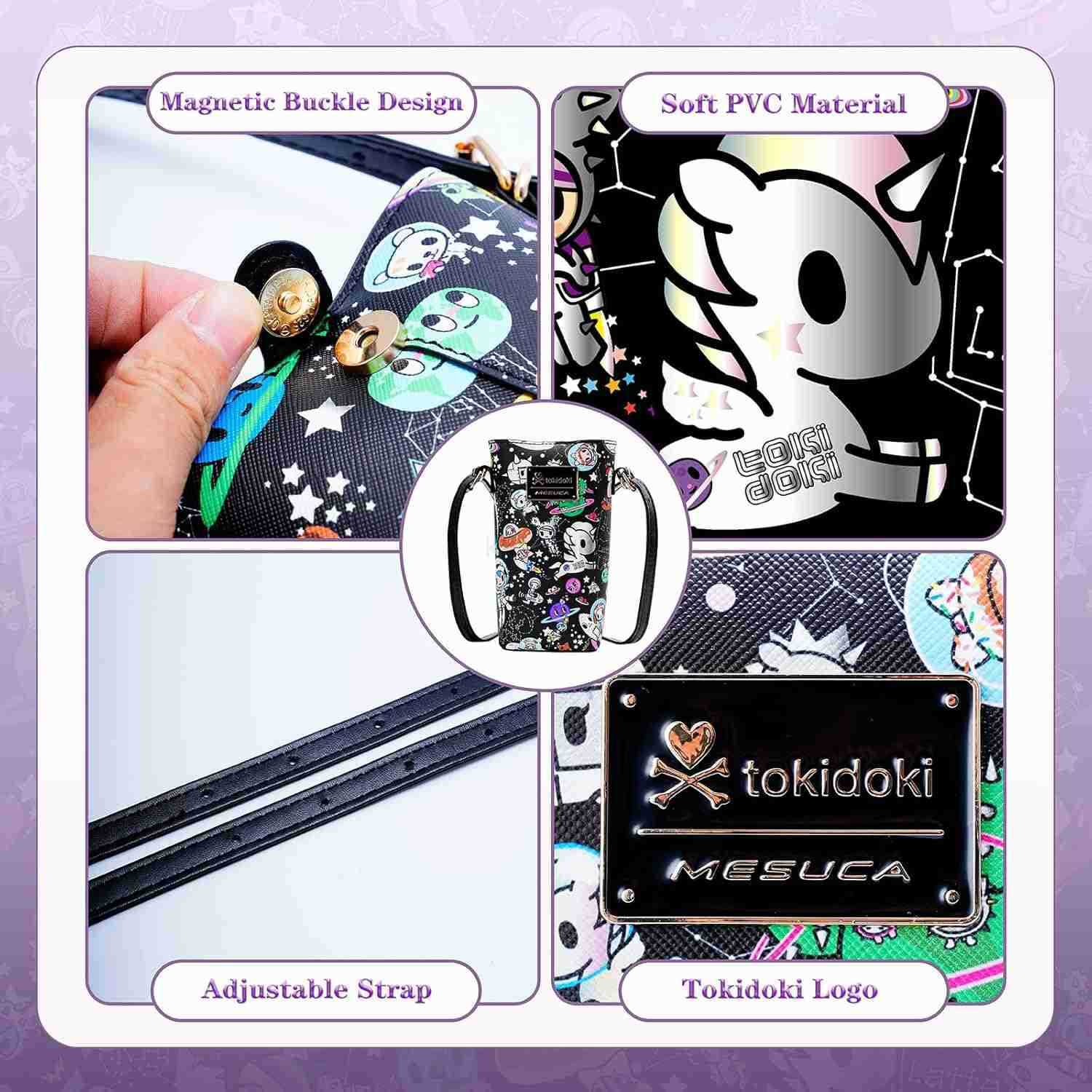Small PVC Crossbody Purse Button Cell Phone Bag Mini Shoulder Purse Wallet Smart Phone Pocket with CARD Black Z250910