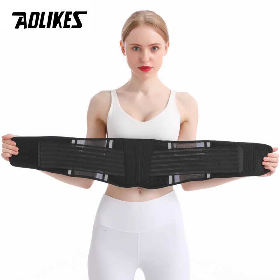 AOLIKES Fitness Reflective strip Sports Running Pressurize Waist Back Support Breathable Lumbar Back Brace Belt for MenWomen W250910