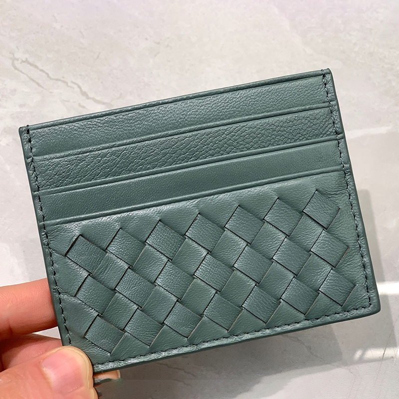 Woven Card Holder Designer Purses Women Mens Leather Wallet Card Holder Womens Purse Designer Mini Wallets Luxury Man Cardholder Coin Cardholders Id Card Clip