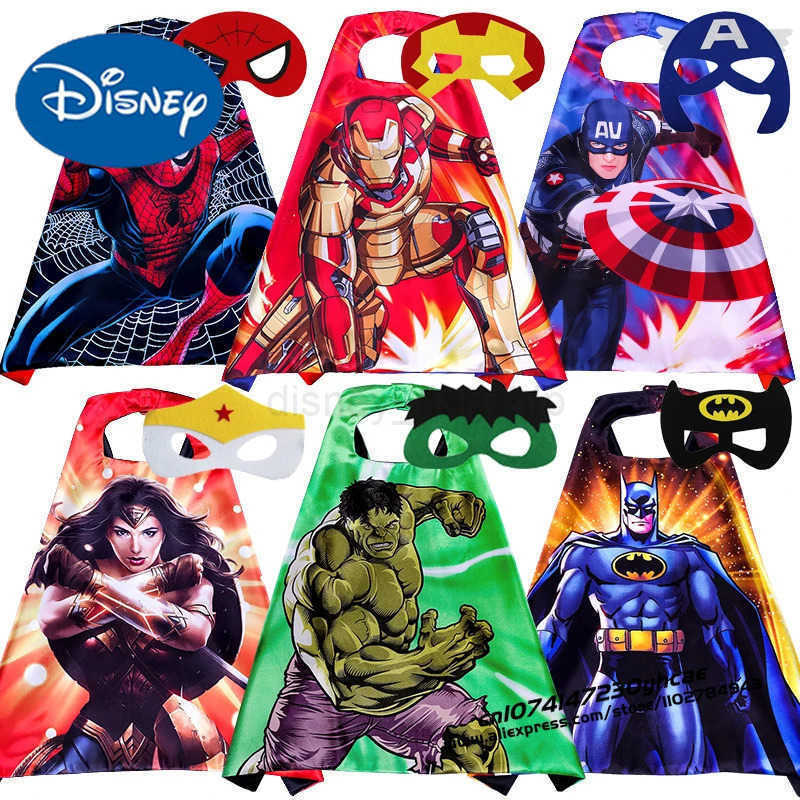 Disney Disney Marvel Masquerade Frozen Mask Cape Cloak Anime Spider Man Batman Cloak Action Figure Marvel Toys Cosplay Child Party GiftXJ250910