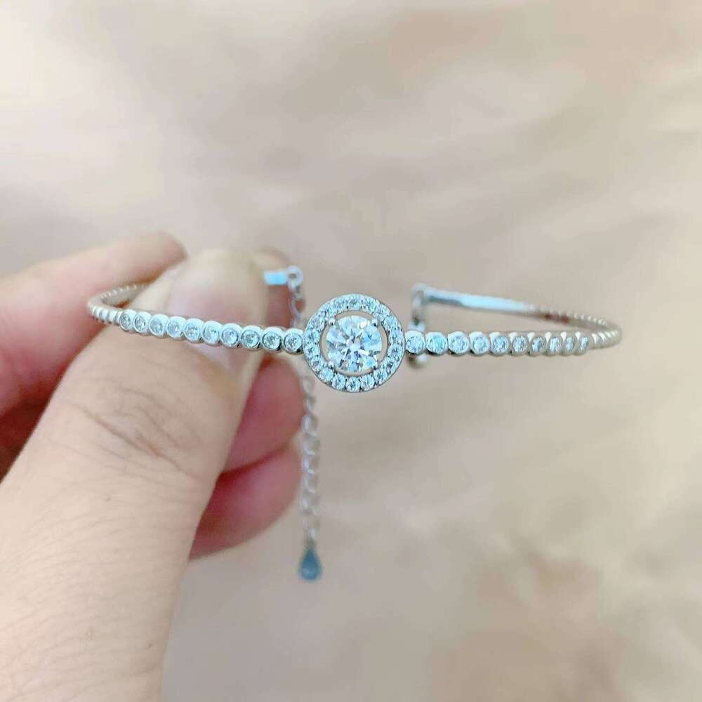 Toderi Factory 0.5CT VVS1 Bracelets Bangles Sier Fashion Jewelry Circling Setting Moissanite Bracelet for Women