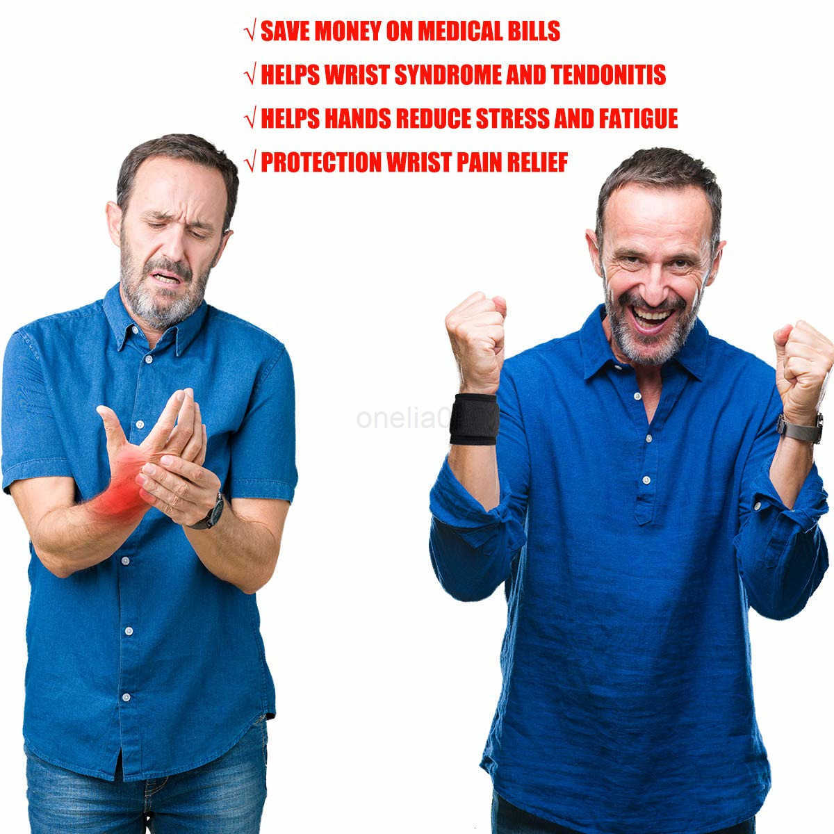 Wrist Brace Carpal Tunnel 2 PACK New Upgrade Material Extended wristband Adjustable Wrist Support for Arthritis and Tendinitis Pain Relief Hand Wrist 