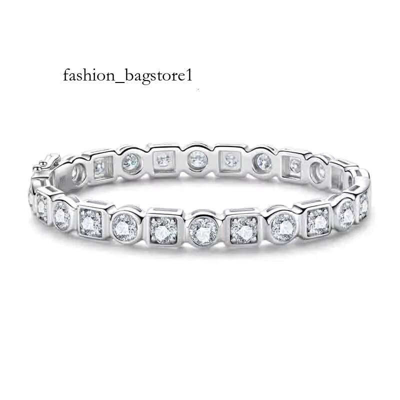 Dia Tennis Sterling Sliver Round Cut Moissanite Classic Bracelet For Women & Men Jewelry