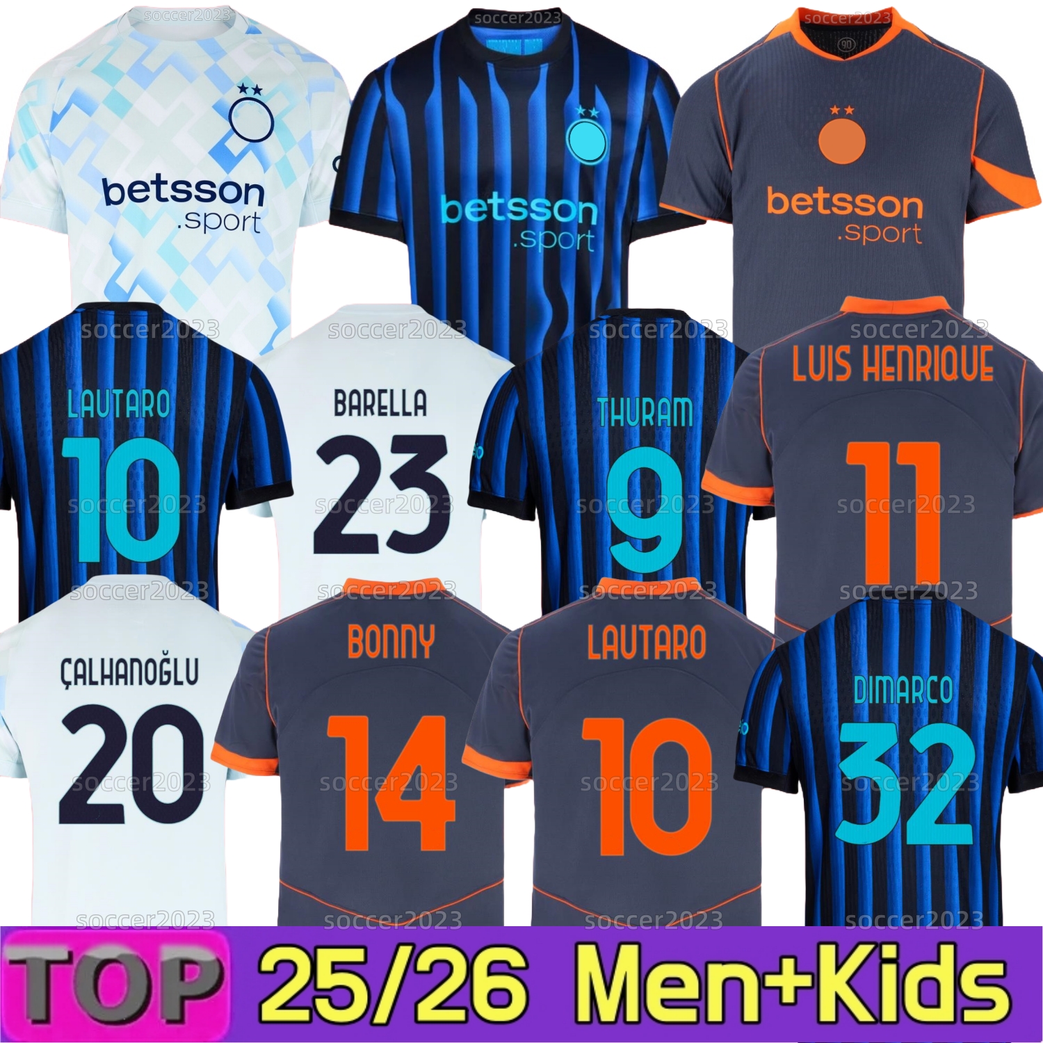 25 26 LAUTARO LUIS HENRIQUE Soccer Jerseys BONNY THURAM DUMFRIES BARELLA CALHANOGLU DIMARCO FRATTESI 2025 2026 Football Shirt Inters MilansS fan player men Kids kit