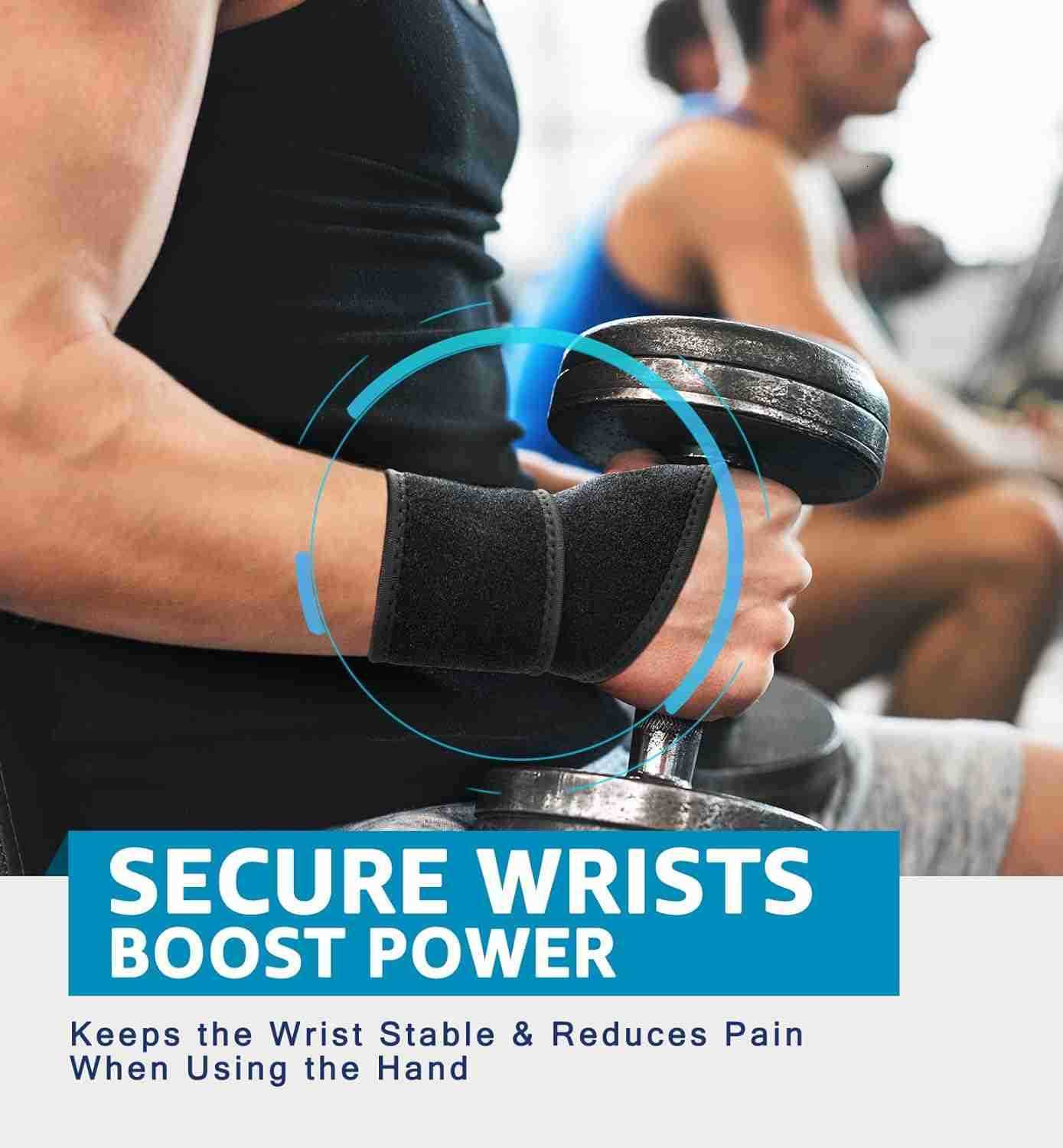 2 Pack Wrist Brace Wrist Wraps for Carpal Tunnel Arthritis Tendonitis Sprains Pain Relief Wrist Compression Straps for Workout Sports Day Night Suppor
