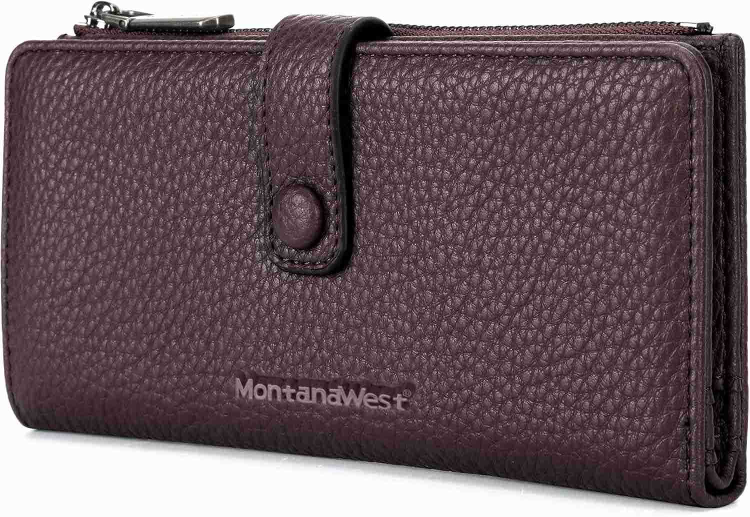 Womens Wallet Long Bifold Card Holder RFID Blocking with Zipper Coin PocketZ250910