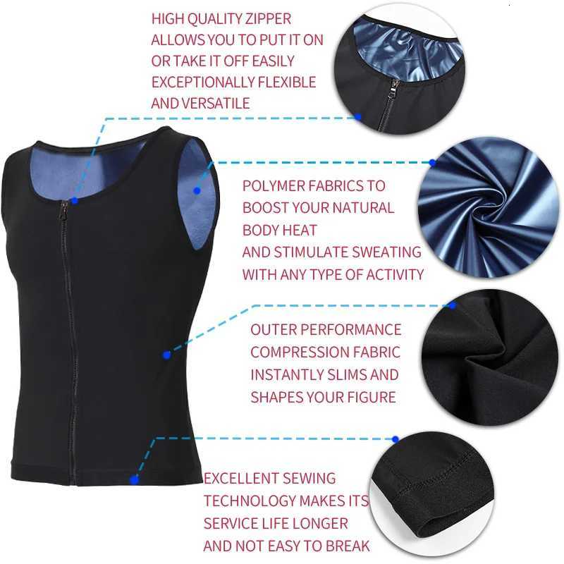 Men Abdomen Reducer Body Shaper Promote Sweat Sauna Vest Fitness Waist Belly Slimming Shapewear Fat Burner Corset Top W250910