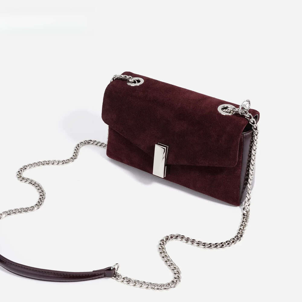 Designer New 2025 Winter Classic Compact And Exquisite Flap Matte Suede Cow Leather Women Crossbody Chain Strap Shoulder Bag