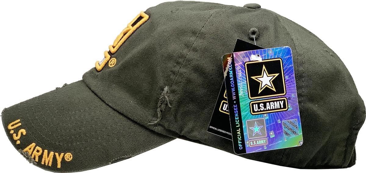 US Army Official Licensed Premium Quality Only Vintage Distressed Hat Veteran Military Star Baseball Cap