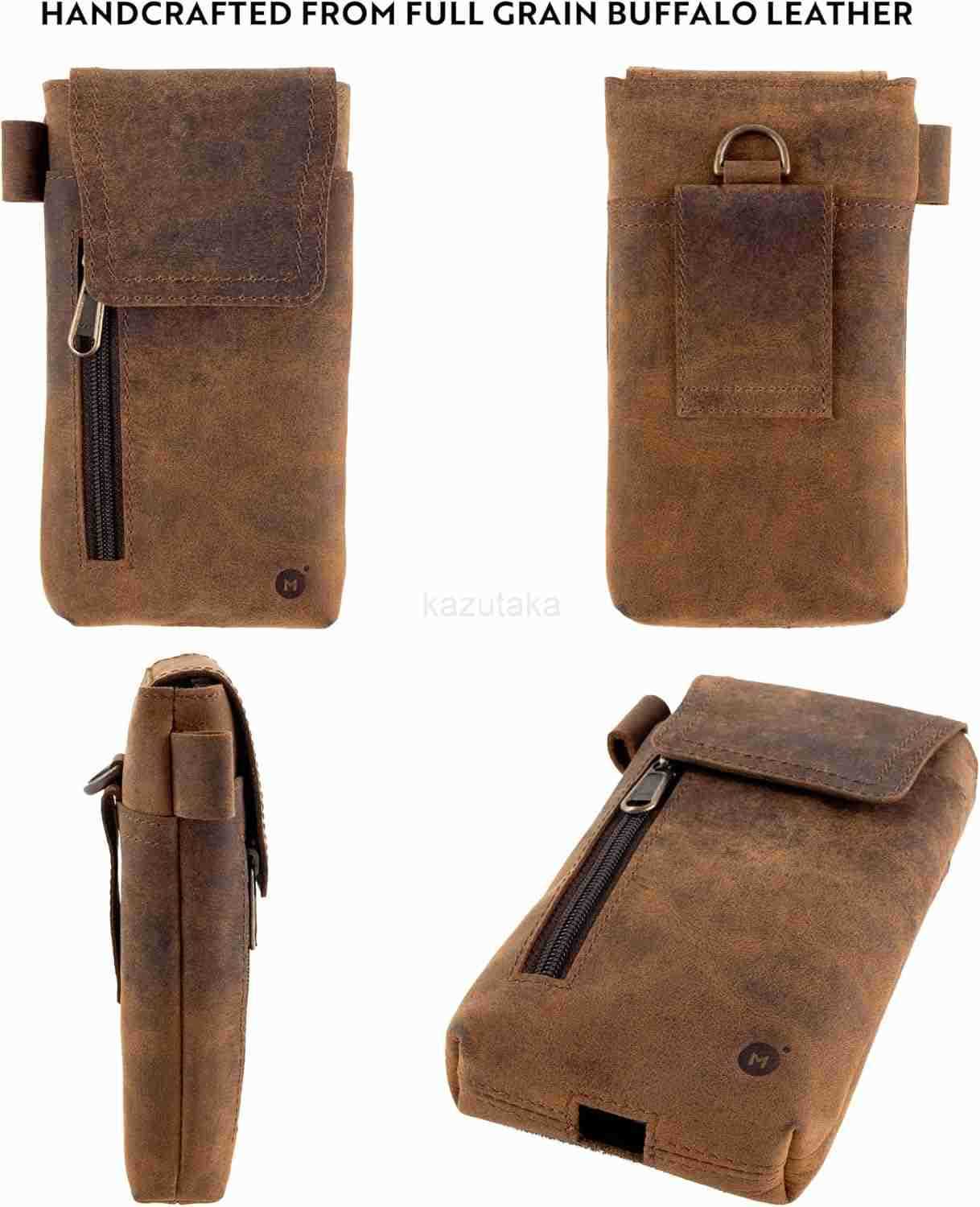 Leather Cell Phone Holster Genuine FullGrain Buffalo Leather Secure Durable Phone Belt Holder 7H x 35 W Z250910