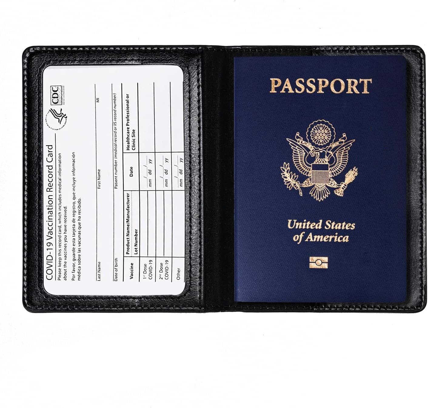 2 Pcs Passport holdersUltra Slim passport walletPU Leather Passport Cover for Women and MenZ250910