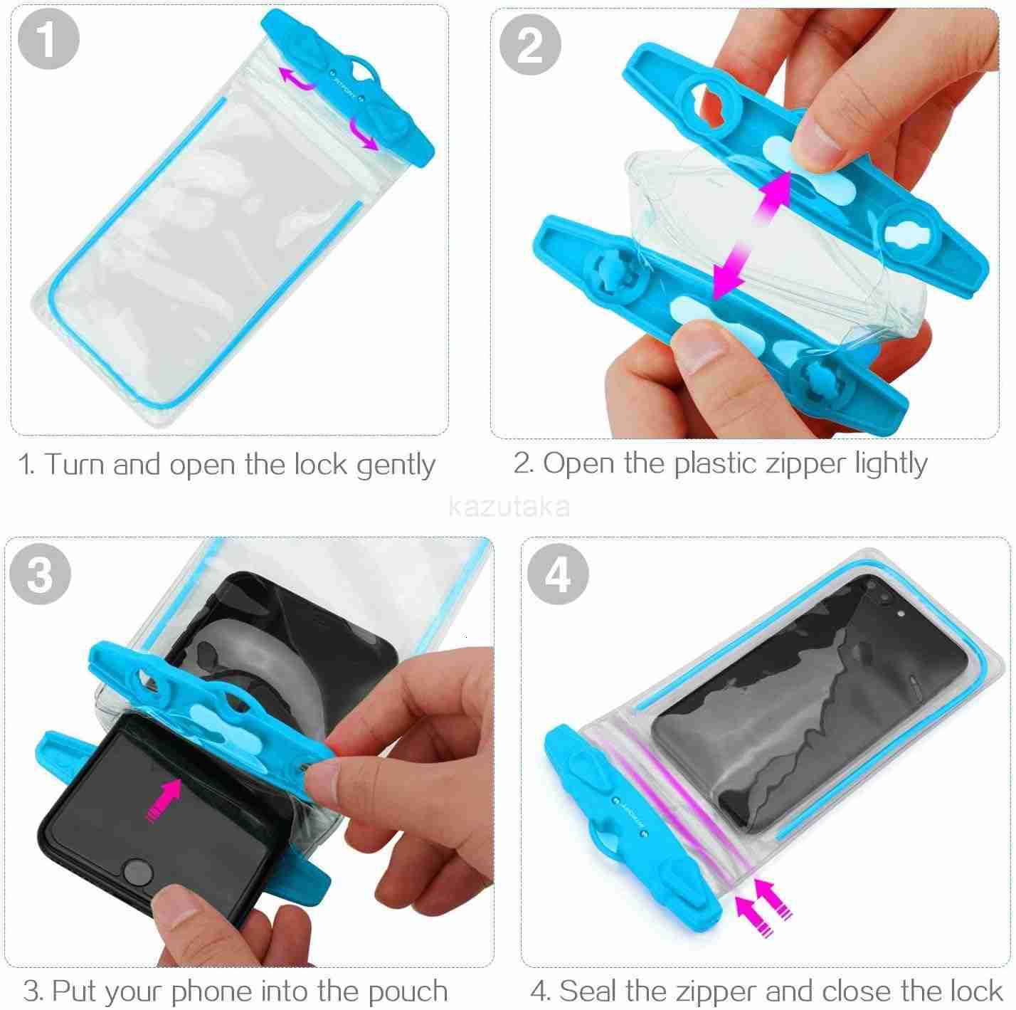 Waterproof Phone Pouch 4 Pack Waterproof Phone Case with Lanyard Protector for iPhone16 15 14 13 12 Pro Max XS Plus Note up to 69 IPX8 Cellphone Dry B