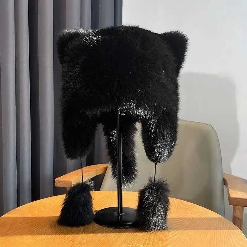 New Raccoon Hat Winter Faux Fur Thickened Warm Animal Earmuffs Earfl Hat Fluffy Trper Hat Face Slimming For WomenXJ250910